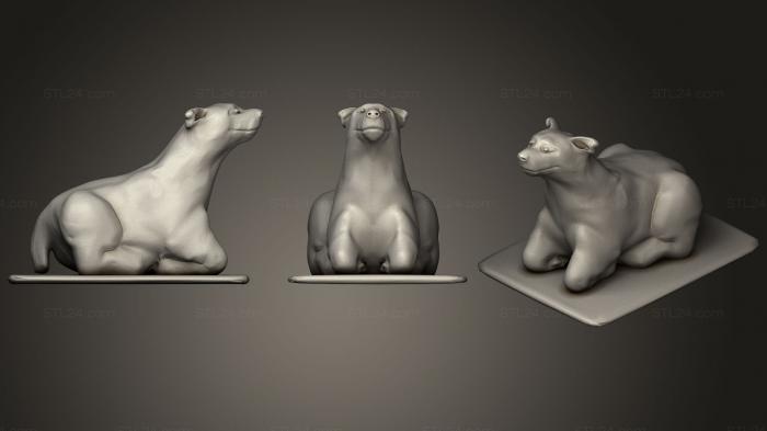 Статуэтки животных (Гиена, STKJ_1086) 3D модель для ЧПУ станка